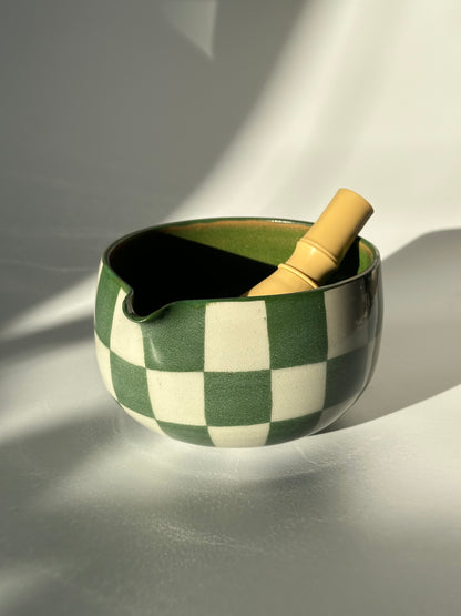 checkered matcha bowl *pre-order*