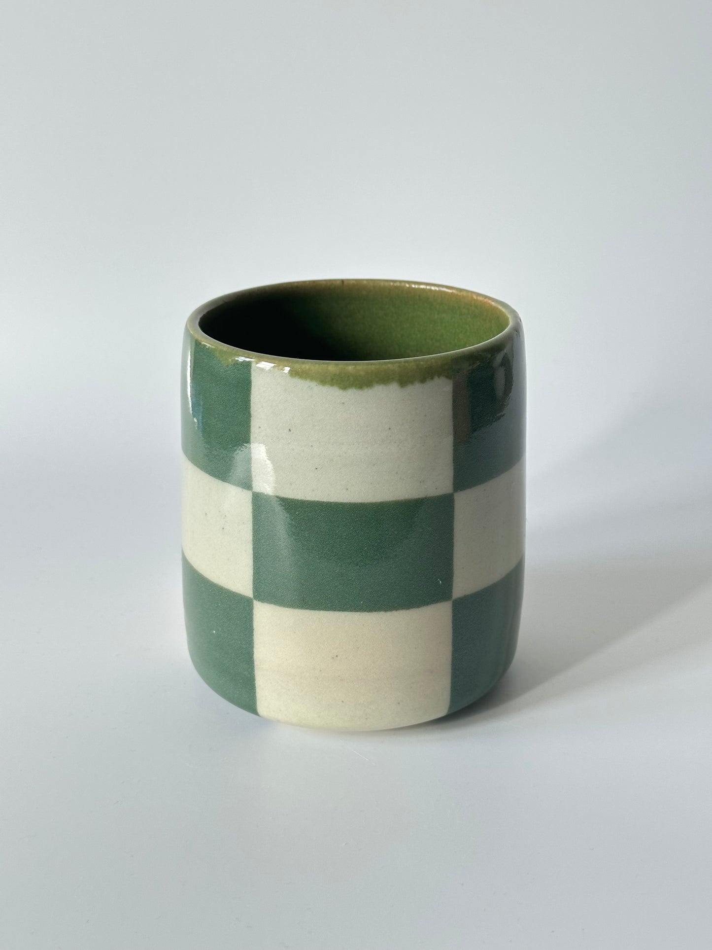 checkered cup