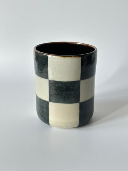 checkered cup