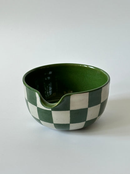 checkered matcha bowl (seconds)