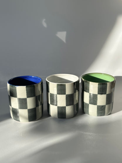 checkered cup