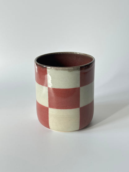 checkered cup