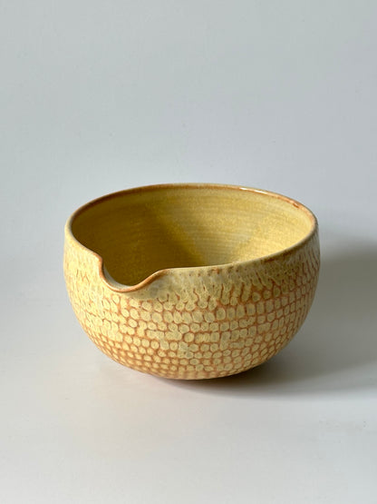 textured matcha bowl