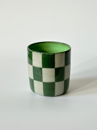 checkered cup