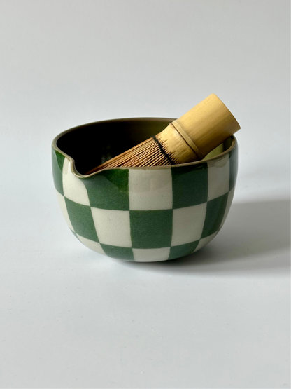 checkered matcha bowl *(PRE-ORDER)*