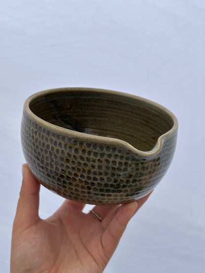 textured matcha bowl