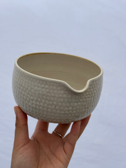 textured matcha bowl