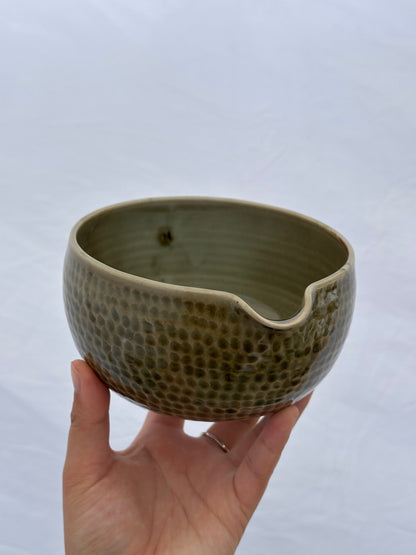 textured matcha bowl