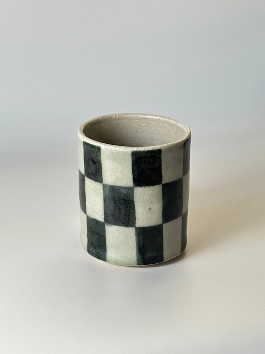 checkered cup